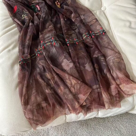 NWT $395 JOHNNY WAS BIYA Nyah Embroidered Mesh Maxi Tank Dress Size S - Picture 4 of 14